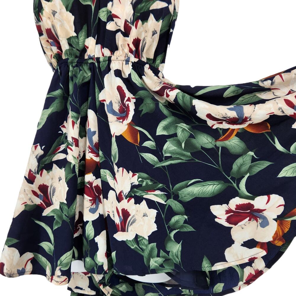 Lulus Elated Energy Midnight Blue Tropical Print Convertible Romper Size XL - Picture 8 of 10